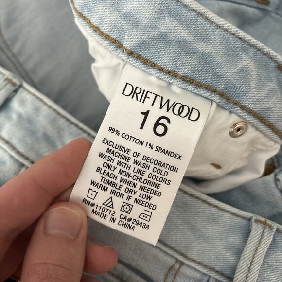 Driftwood Colette Stretch Denim Embroider Cuff Ankle Straight Leg Jean Size 16 - Picture 5 of 8